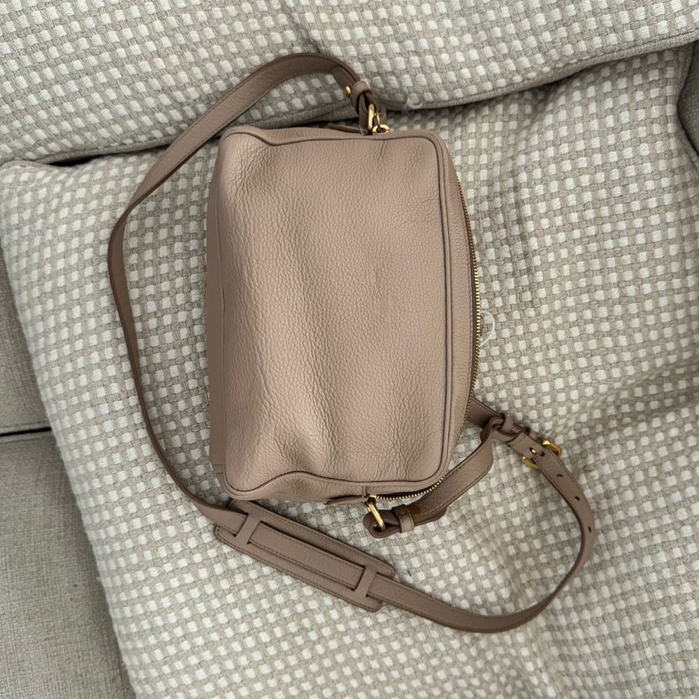 Prada Beige Vitello Phenix Leather Double Zip Crossbody Bag - Picture 10 of 10